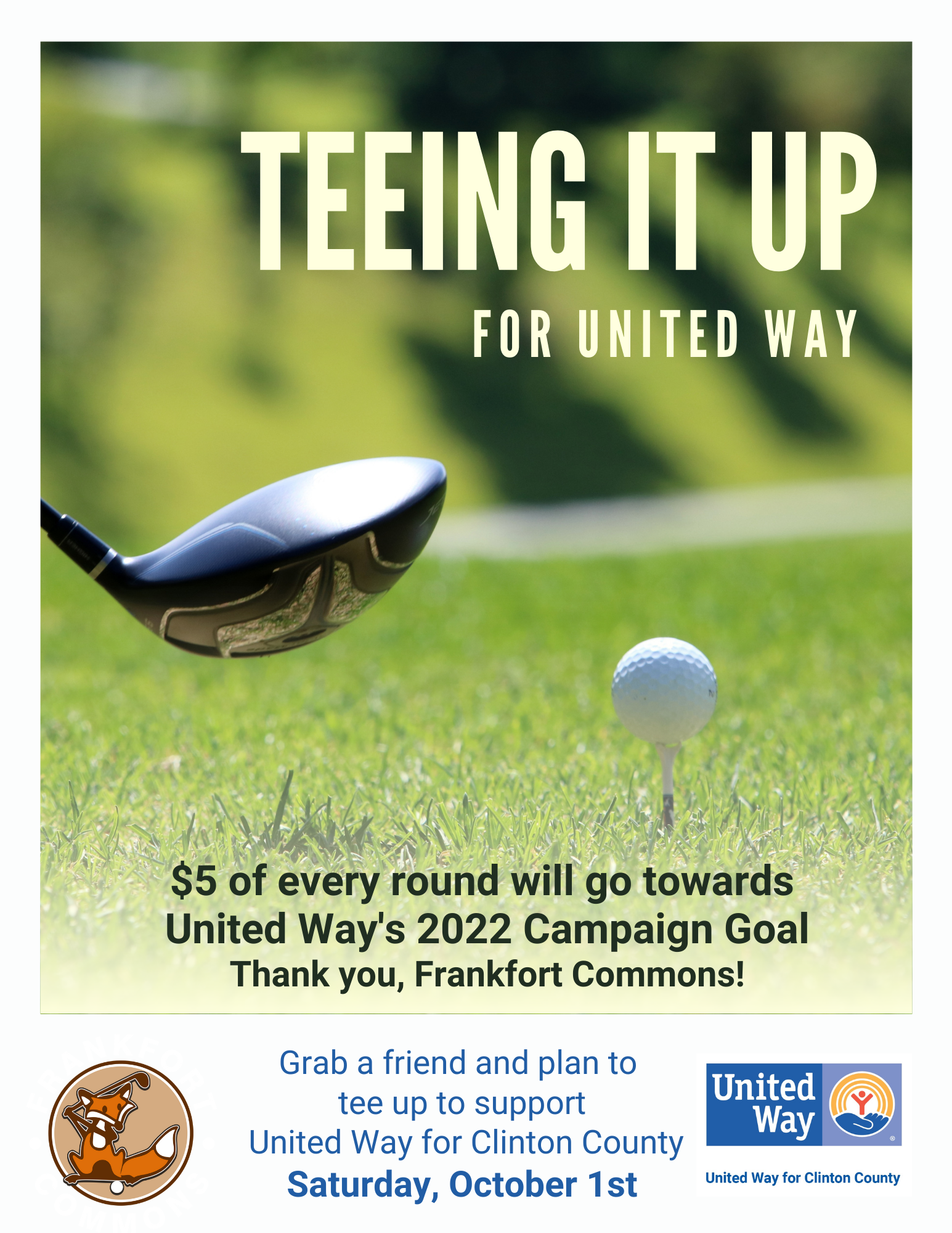 Play Golf and Support United Way Saturday, October 1st